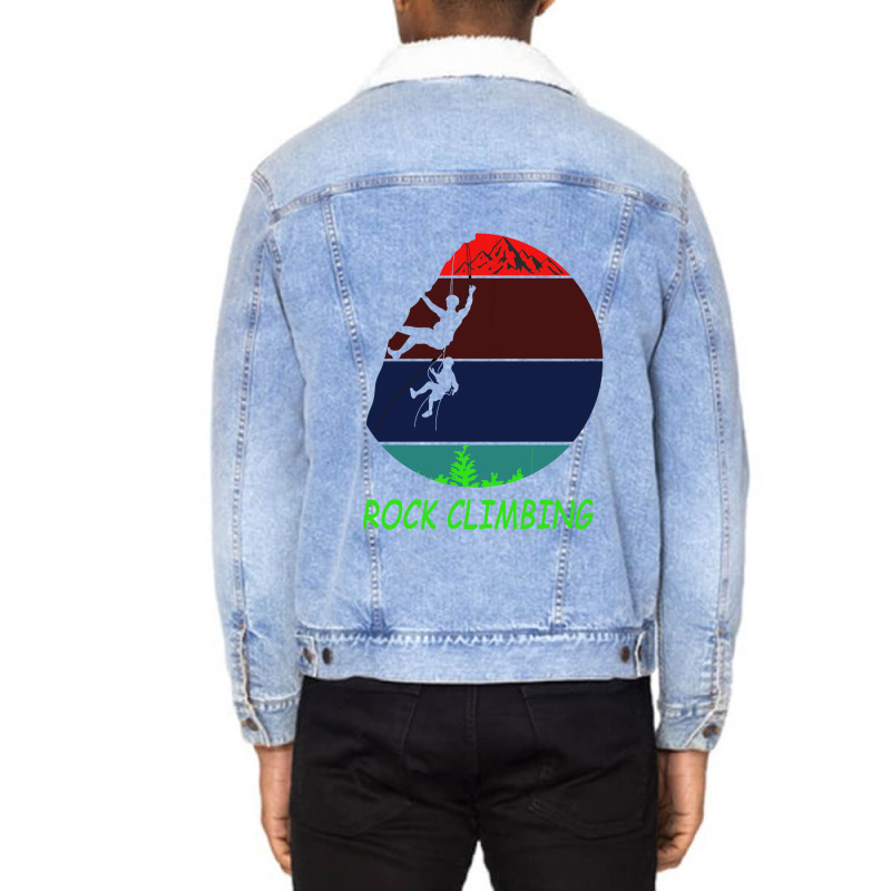 Rock Climbing Humor Unisex Sherpa-lined Denim Jacket | Artistshot