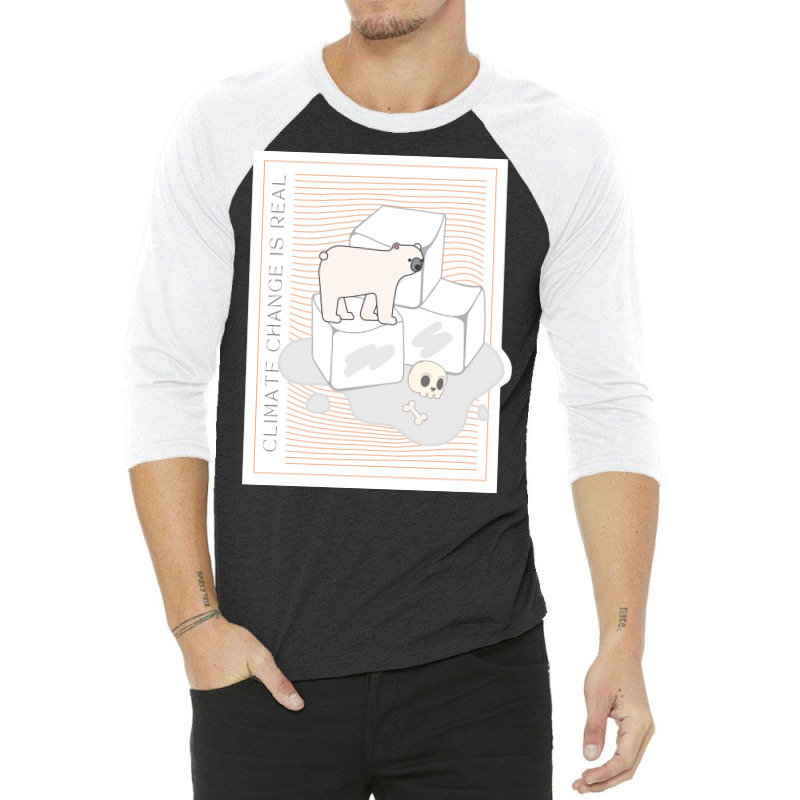 Climate Change Is Real Save The Polar Bears Hipste 3/4 Sleeve Shirt | Artistshot