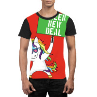 Green New Deal Unicorn Activist Socialist Equity C Graphic T-shirt | Artistshot