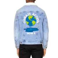 Global Warming Crisis Climate Action Now Retro Unisex Sherpa-lined Denim Jacket | Artistshot