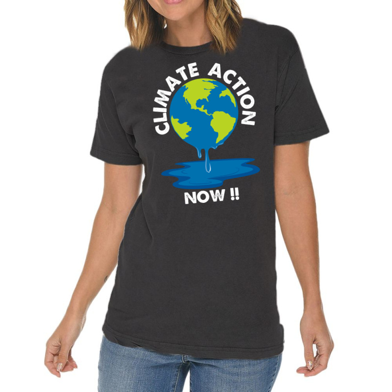 Global Warming Crisis Climate Action Now Retro Vintage T-shirt | Artistshot