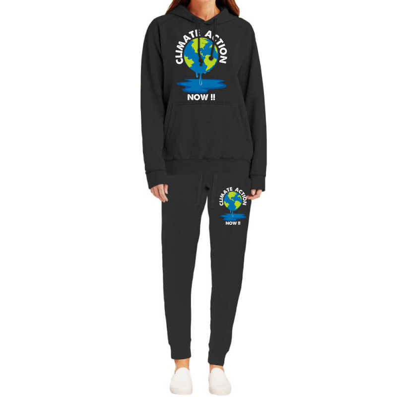 Global Warming Crisis Climate Action Now Retro Hoodie & Jogger Set | Artistshot