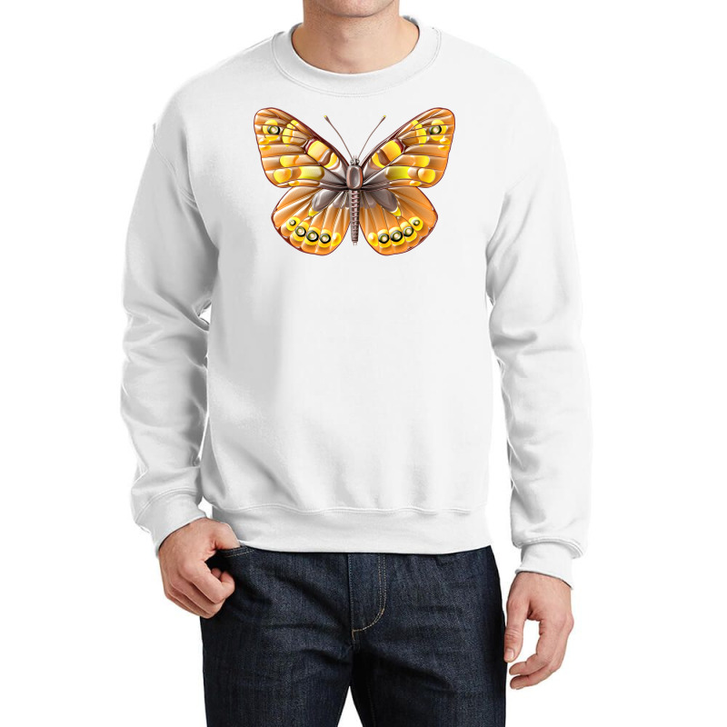 Plastic Color Butterfly Yellow Crewneck Sweatshirt by bebbahctinb | Artistshot