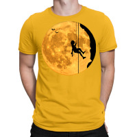 Mountaineering Free Climbing Bouldering Moon Sky H T-shirt | Artistshot