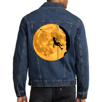 Mountaineering Free Climbing Bouldering Moon Sky H Men Denim Jacket | Artistshot