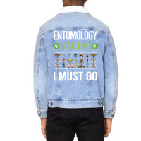 It Is Calling I Must Go Entomology Entomologist In Unisex Sherpa-lined Denim Jacket | Artistshot