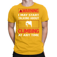 Red Warning Climbing Climb Climber 70s T-shirt | Artistshot