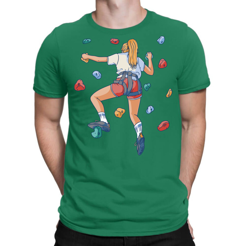 Woman Climbing A Wall Aesthetic T-shirt | Artistshot