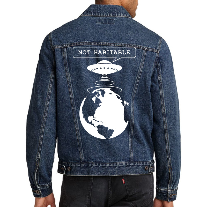 Planet Not Habitable Green Men Denim Jacket | Artistshot