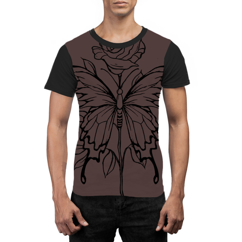 Soft Grunge Rose Butterfly Fairycore Aesthetic Lov Graphic T-shirt | Artistshot