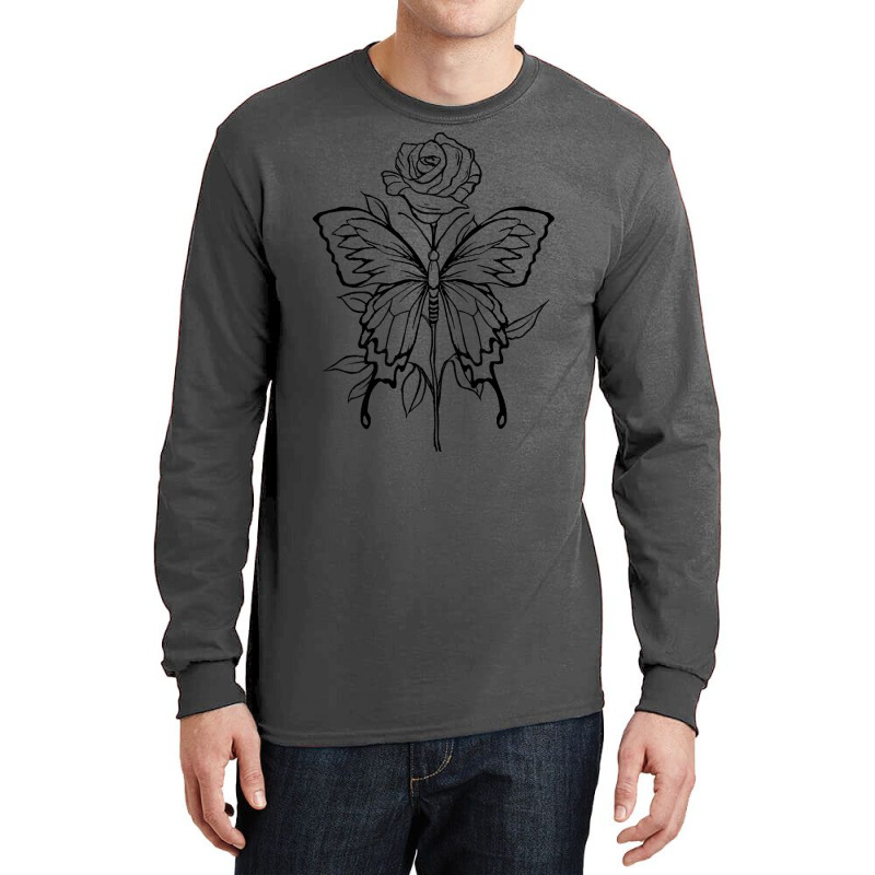 Soft Grunge Rose Butterfly Fairycore Aesthetic Lov Long Sleeve Shirts | Artistshot