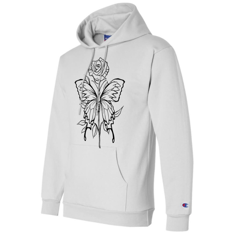 Soft Grunge Rose Butterfly Fairycore Aesthetic Lov Champion Hoodie | Artistshot