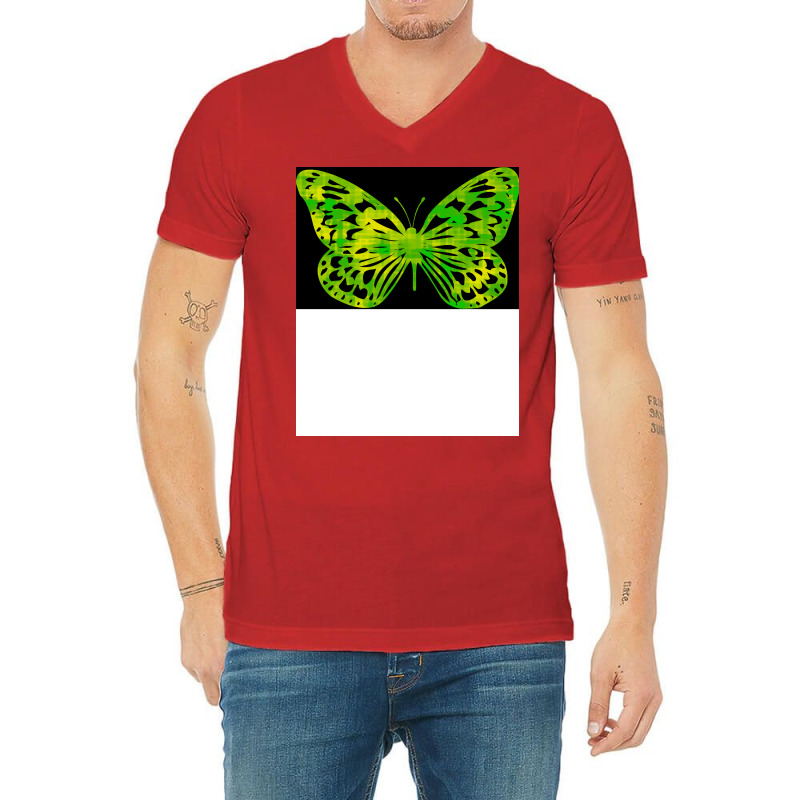 Butterfly Color Green Cool V-neck Tee | Artistshot