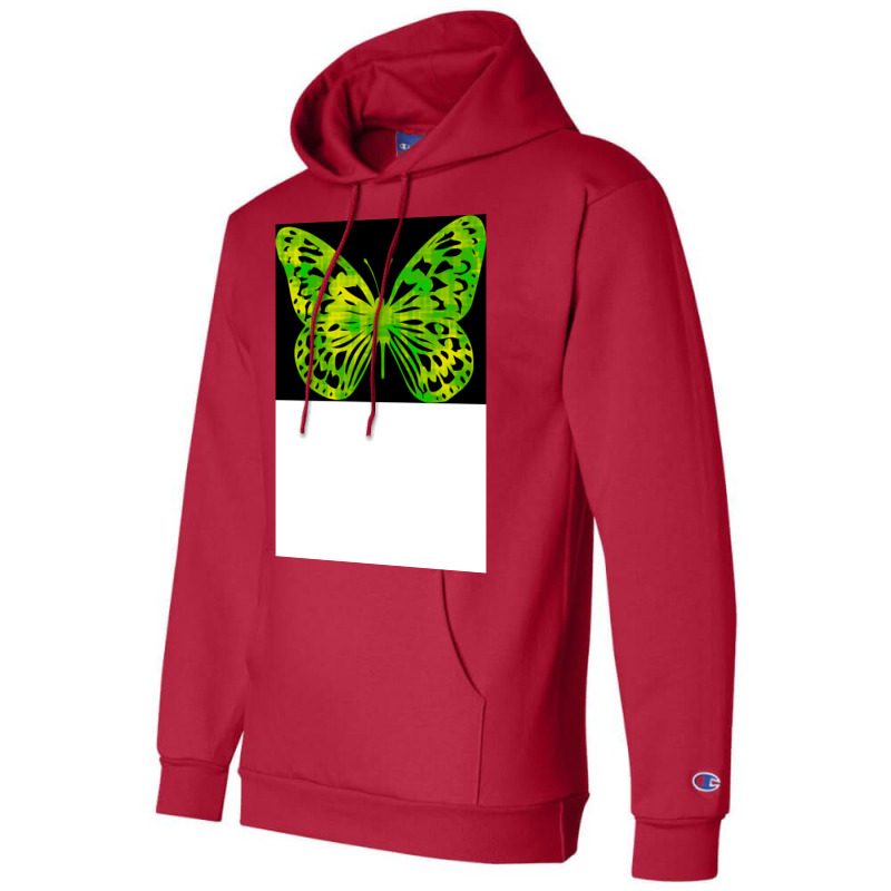 Butterfly Color Green Cool Champion Hoodie | Artistshot