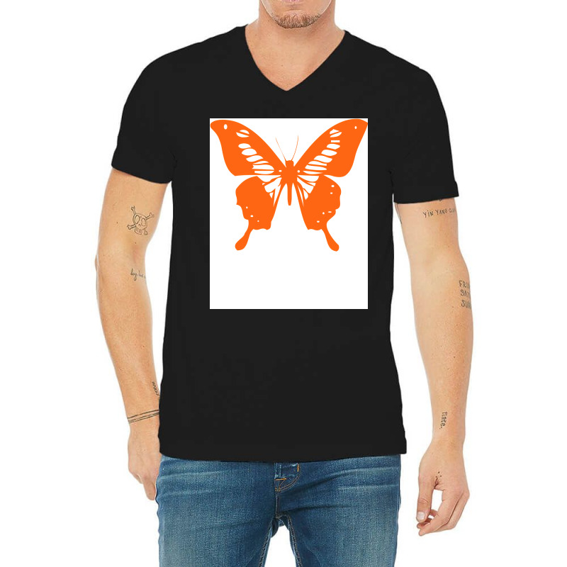 Butterfly Orange Girl V-neck Tee | Artistshot