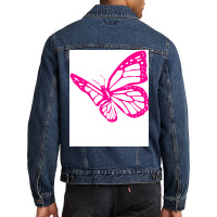 Butterfly Pink Tumblr Men Denim Jacket | Artistshot