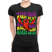 Crawfish Mardi Gras Retro Mudbug Carnival Parade C Ladies Fitted T-shirt | Artistshot