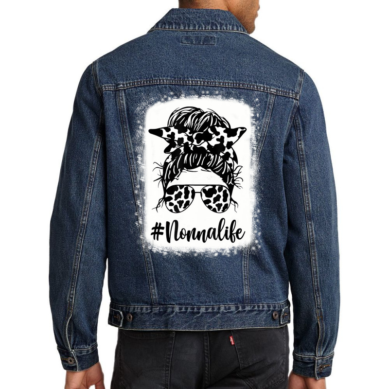 Nonna Life Cow Messy Bun Hair Bleached Mother's Da Men Denim Jacket | Artistshot