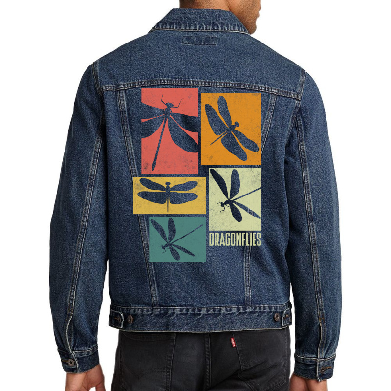 Dragonfly Damselfly Dragonflies Entomology Silhoue Men Denim Jacket | Artistshot