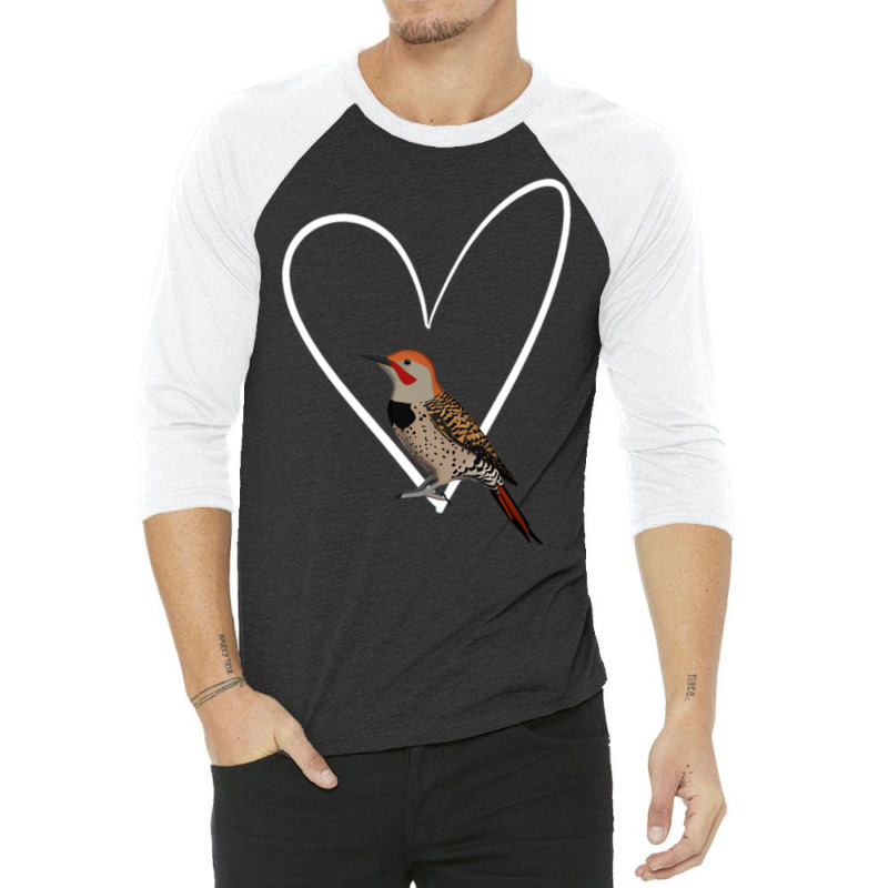 Northern Flicker Bird Birdlover Birdwatcher Animal 3/4 Sleeve Shirt | Artistshot