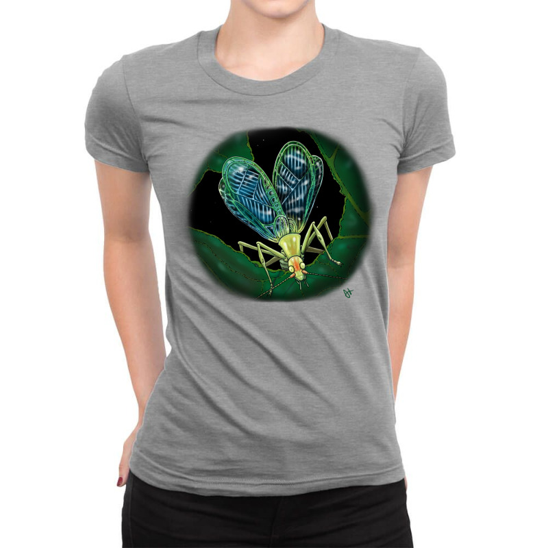 Green Heartsong From Narrowwinged Tree Cricket Quo Ladies Fitted T-Shirt by kejaboant | Artistshot