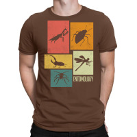 Entomology Entomologist Insects Silhouettes Blue T-shirt | Artistshot