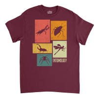 Entomology Entomologist Insects Silhouettes Blue Classic T-shirt | Artistshot