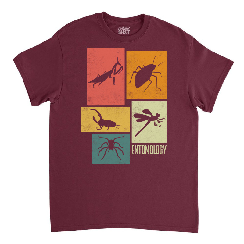 Entomology Entomologist Insects Silhouettes Blue Classic T-shirt | Artistshot