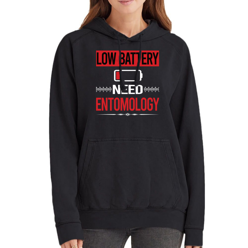 Low Battery Entomology Entomologist Insect Insects Vintage Hoodie | Artistshot