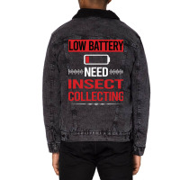 Low Battery Insect Collecting Girl Unisex Sherpa-lined Denim Jacket | Artistshot