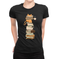 Book Pile And Cat Ladies Fitted T-shirt | Artistshot