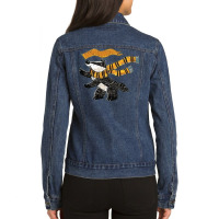 Badger In Scarf For Wizards Ladies Denim Jacket | Artistshot