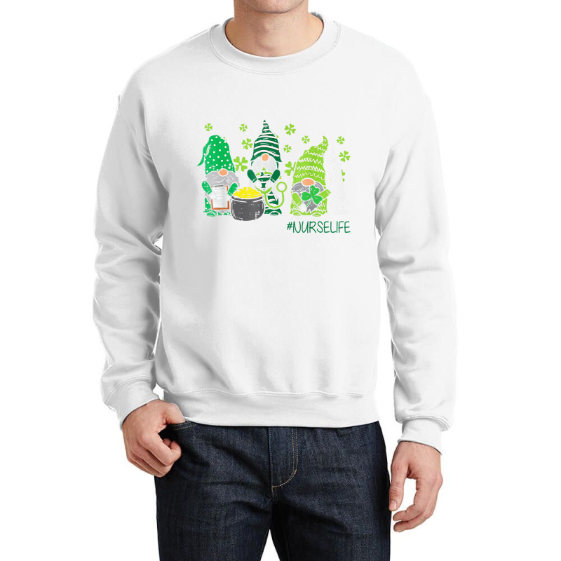 Nurse Life Gnomes Irish St Patricks Day Shamrock F Crewneck Sweatshirt | Artistshot