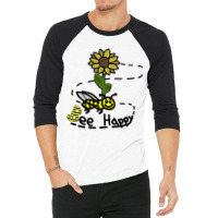 Bee Happy Pullover Hoodie 3/4 Sleeve Shirt | Artistshot