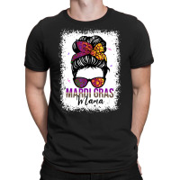 Messy Bun Hair Glasses Beads New Orleans Mardi Gra T-shirt | Artistshot