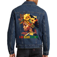 I Am Black History Women Girls Black Queen Month H Men Denim Jacket | Artistshot