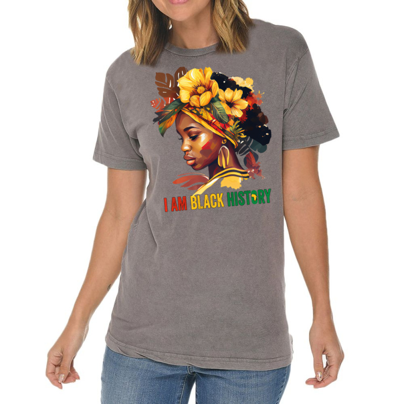 I Am Black History Women Girls Black Queen Month H Vintage T-shirt | Artistshot