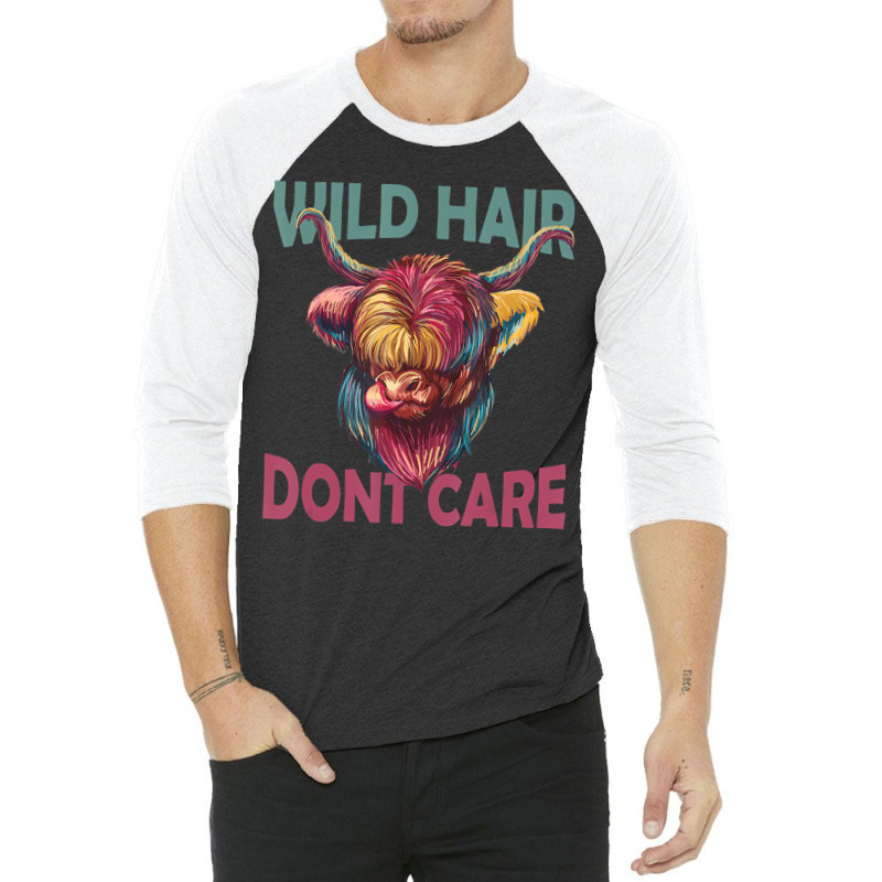 Cowgirl Wild Hair Dont Care Scottish Highland Cows 3/4 Sleeve Shirt | Artistshot