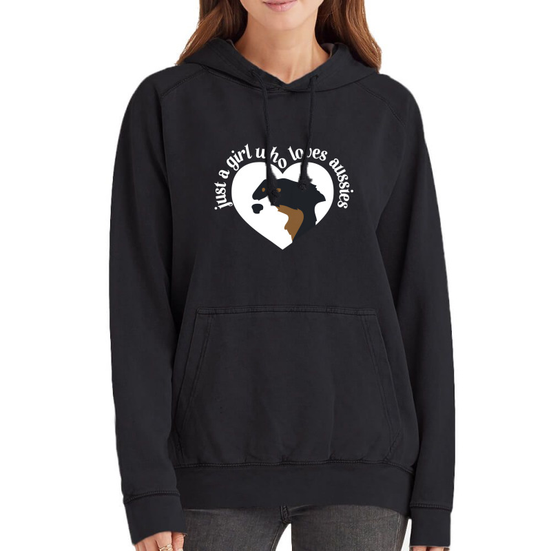 Just A Girl Who Loves Aussies Australian Shepherd Vintage Hoodie by tahon | Artistshot