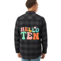 Hello Ten 10 Year Old 10th Birthday Girl Age 10 Bd Flannel Shirt | Artistshot