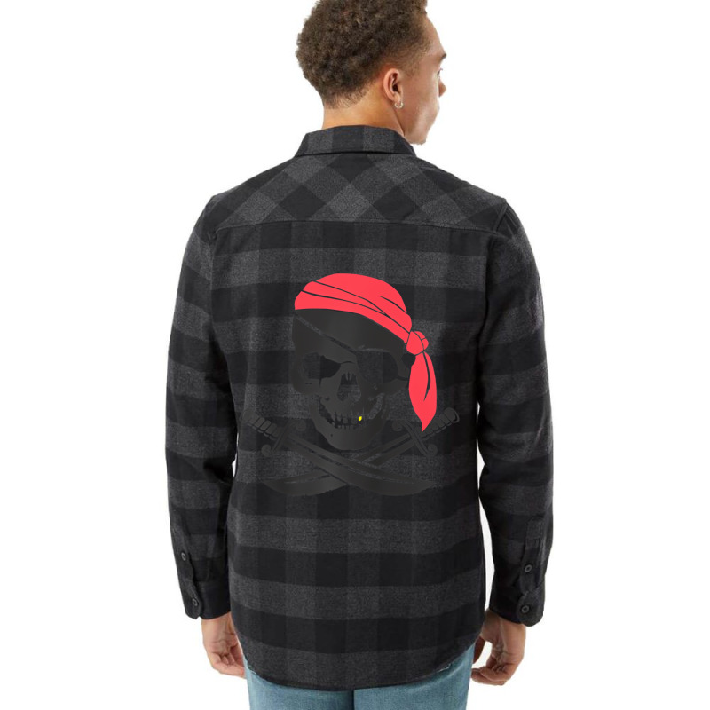 Lets Get Shipwrecked Cat Skull Pirate Gasparilla P Flannel Shirt by tahon | Artistshot