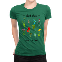 Plant These Save The Bees Watercolor Wildflowers C Ladies Fitted T-shirt | Artistshot