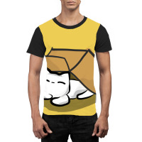 Cat And Cardboard Cool Graphic T-shirt | Artistshot