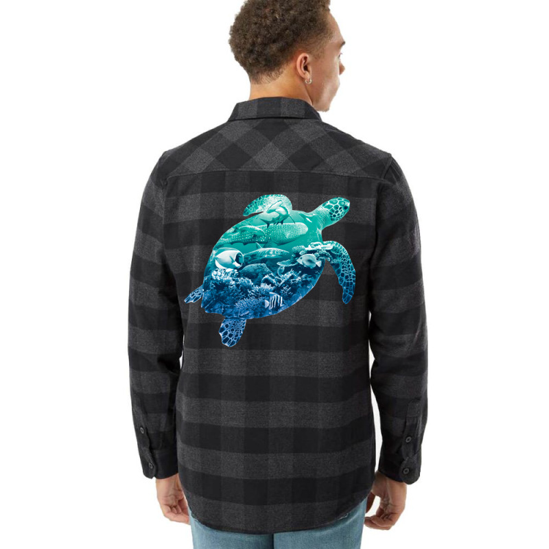 Ocean Life Turtle Earth Day Environmentalist Natur Flannel Shirt | Artistshot