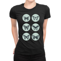 Vintage Butterflies Mega Sticker Pack Blue Retro S Ladies Fitted T-shirt | Artistshot