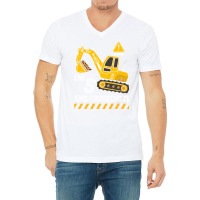 Im 5 And Crushing It Funny 5th Birthday Excavator V-neck Tee | Artistshot