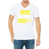 Dad Birthday Crew Funny Construction Matching Birt V-neck Tee | Artistshot