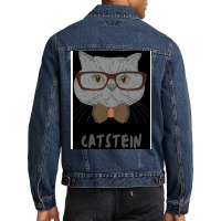 Catstein Cat Design Black Quote Men Denim Jacket | Artistshot