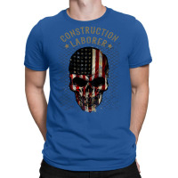 Construction Laborer Watercolor Skull In American T-shirt | Artistshot