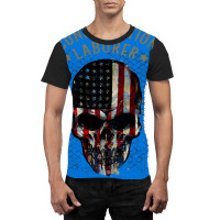 Construction Laborer Watercolor Skull In American Graphic T-shirt | Artistshot